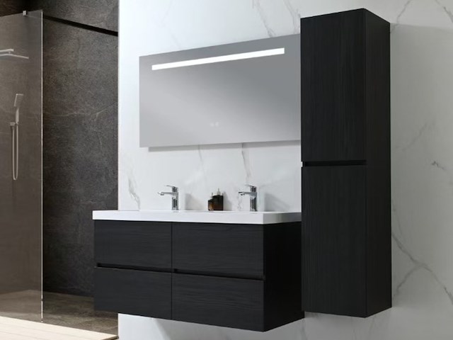 Badkamermeubel vonato, calmwood 120, donker hout decor - afbeelding 1 van  10