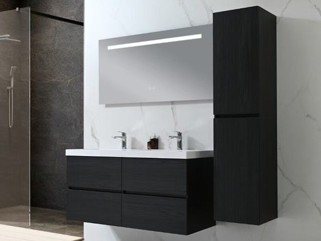 Badkamermeubel vonato, calmwood 120, donker hout decor - afbeelding 1 van  10