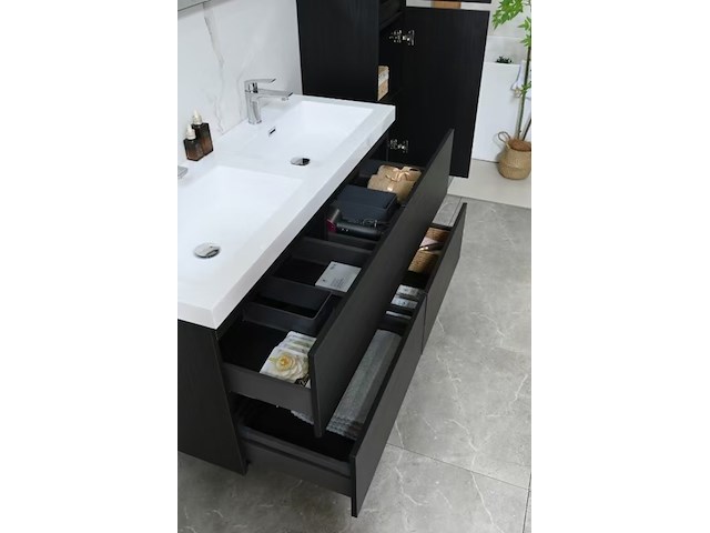 Badkamermeubel vonato, calmwood 120, donker hout decor - afbeelding 5 van  10