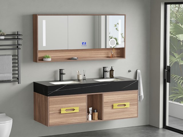 Badkamermeubel vonato, classic 150, donker hout decor - afbeelding 4 van  9