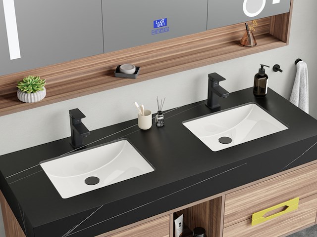 Badkamermeubel vonato, classic 150, donker hout decor - afbeelding 6 van  9