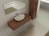 Badkamermeubel vonato, classic 90, bruin/rood hout decor - afbeelding 3 van  5