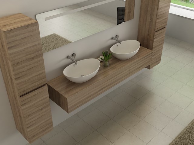 Badkamermeubel vonato, classic bl9, licht hout decor - afbeelding 3 van  5
