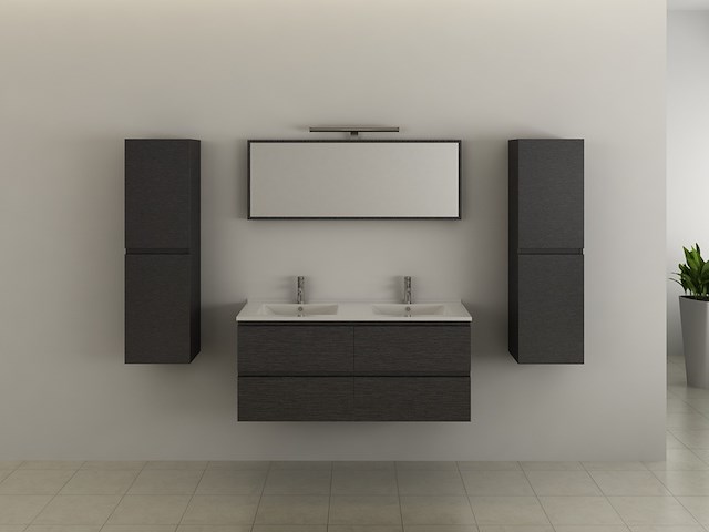 Badkamermeubel vonato, compact 120, zwart hout - afbeelding 2 van  9