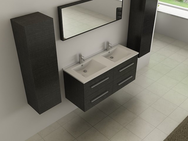 Badkamermeubel vonato, compact 120, zwart hout - afbeelding 8 van  9