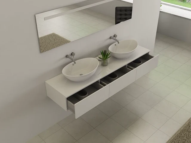 Badkamermeubel vonato, compact bl70, hoogglans wit - afbeelding 2 van  4
