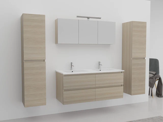 Badkamermeubel vonato, lagom 120, licht hout decor - afbeelding 1 van  6
