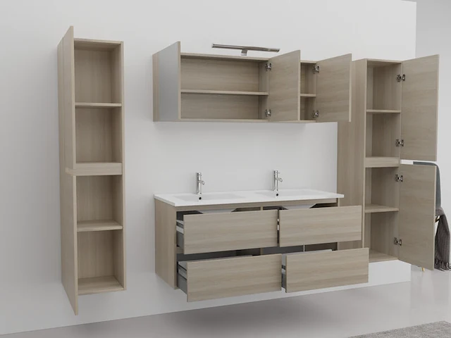 Badkamermeubel vonato, lagom 120, licht hout decor - afbeelding 2 van  6