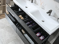 Badkamermeubel vonato, lucente 145, hoogglans zwart - afbeelding 4 van  8