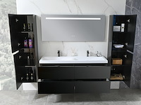 Badkamermeubel vonato, lucente 145, hoogglans zwart - afbeelding 6 van  8