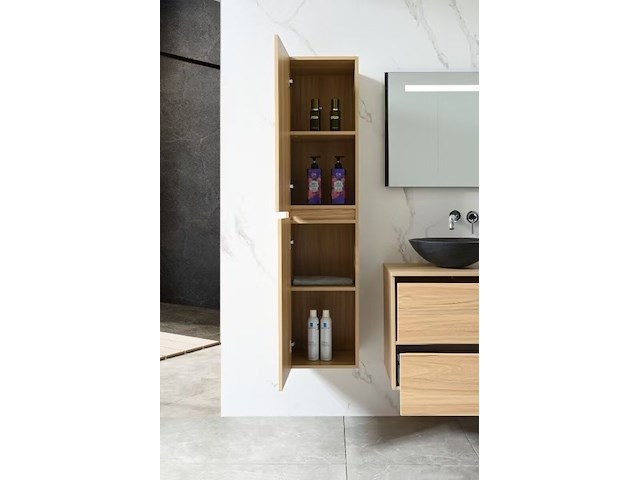 Badkamermeubel vonato, lugano 130, licht hout decor - afbeelding 9 van  11