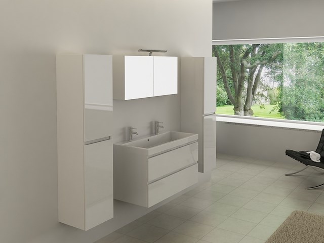Badkamermeubel vonato, luxe bl20, hoogglans wit - afbeelding 1 van  5
