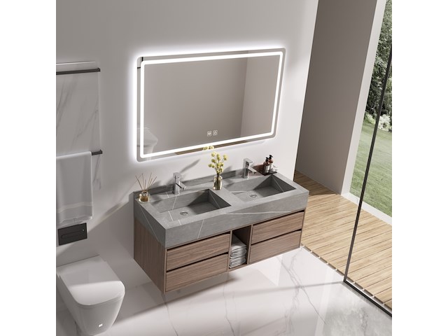 Badkamermeubel, vonato, luxury 100, donker hout decor - afbeelding 2 van  8