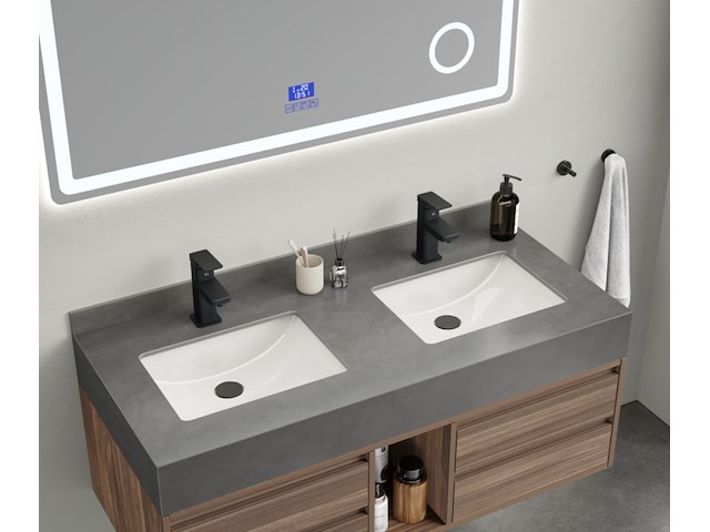 Badkamermeubel, vonato, luxury 100, donker hout decor - afbeelding 7 van  8