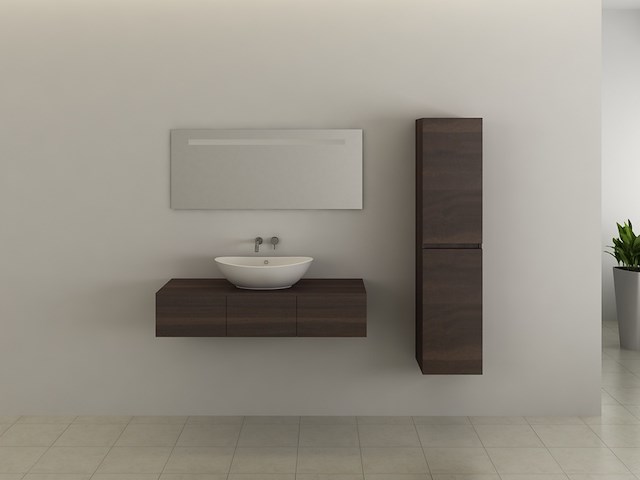 Badkamermeubel vonato, luxury 110, donker hout decor - afbeelding 2 van  5
