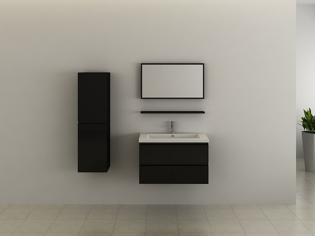 Badkamermeubel vonato, luxury 2, hoogglans zwart - afbeelding 2 van  3