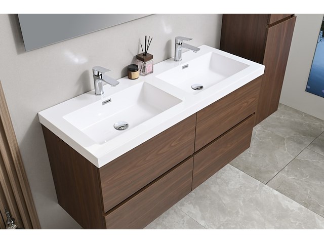 Badkamermeubel vonato, malo 120, donker hout decor - afbeelding 4 van  6