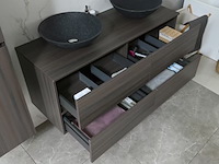 Badkamermeubel vonato, modena 130, donker hout decor - afbeelding 10 van  12