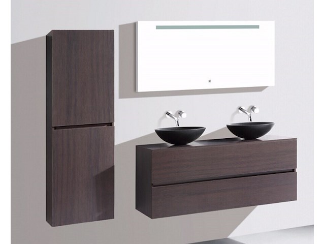 Badkamermeubel vonato, modena 130, donker hout decor - afbeelding 4 van  12