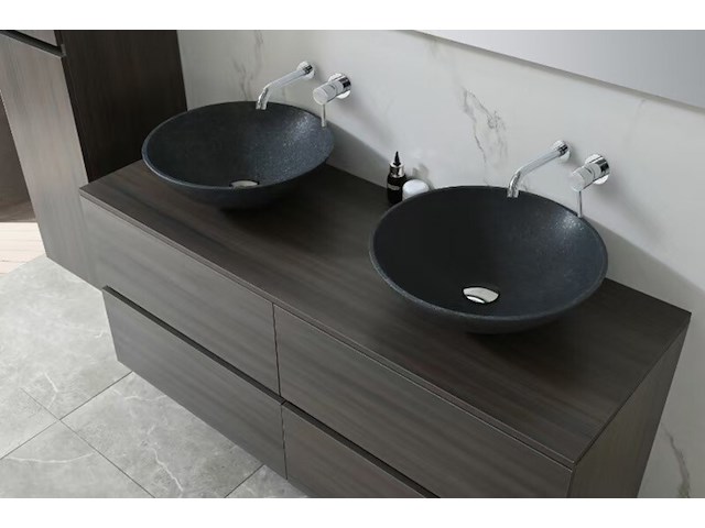 Badkamermeubel vonato, modena 130, donker hout decor - afbeelding 10 van  12