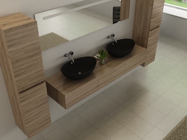 Badkamermeubel vonato, modular 120, licht hout decor - afbeelding 3 van  5