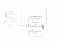 Badkamermeubel, vonato, modular 140, hoogglans antraciet - afbeelding 4 van  4