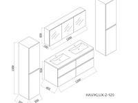 Badkamermeubel vonato, modular 3, hoogglans antraciet - afbeelding 5 van  5