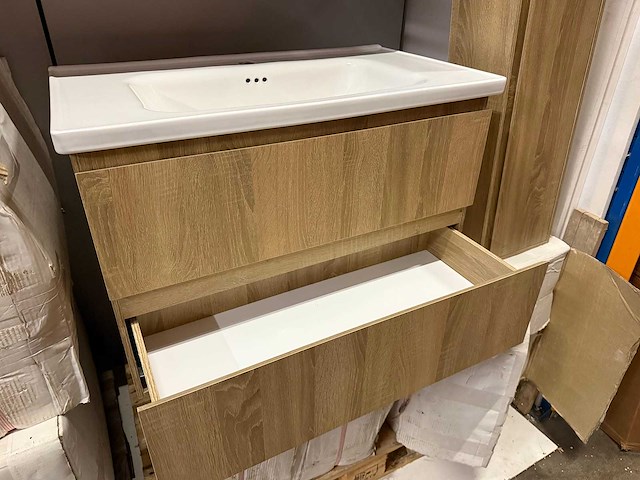 Badkamermeubelset 80 cm met kolomkast - afbeelding 3 van  8