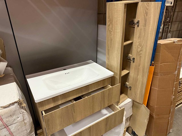 Badkamermeubelset 80 cm met kolomkast - afbeelding 5 van  8