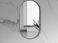 Badkamerspiegel 100 x 50 cm aloni, ldhu2010-mb, mat zwart - afbeelding 1 van  3