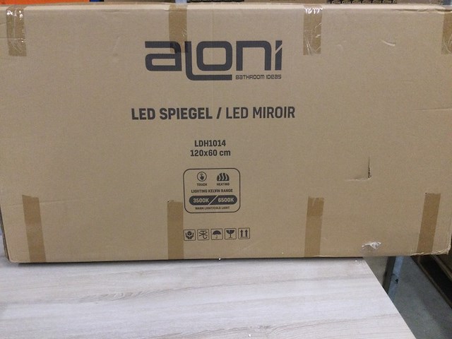 Badkamerspiegel 120x60 cm met led verlichting, aloni, ldh1014 - afbeelding 2 van  3