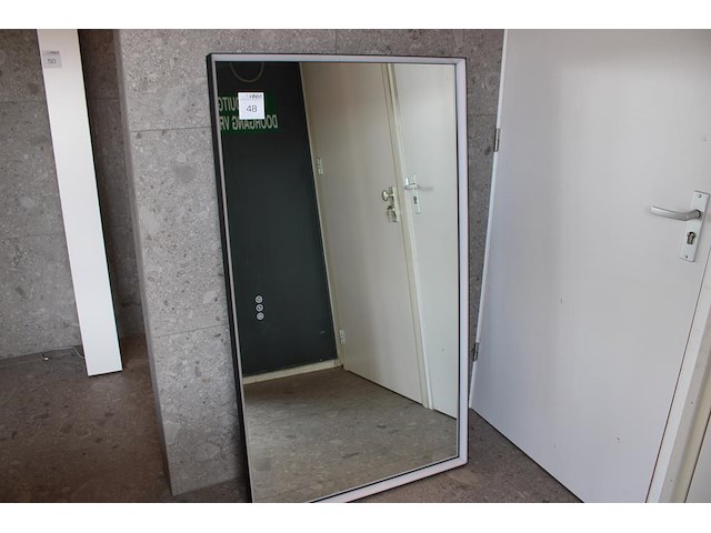 Badkamerspiegel uroca met omlijsting met verwarming en verlichting. afmeting 80 x150 cm. - afbeelding 1 van  2