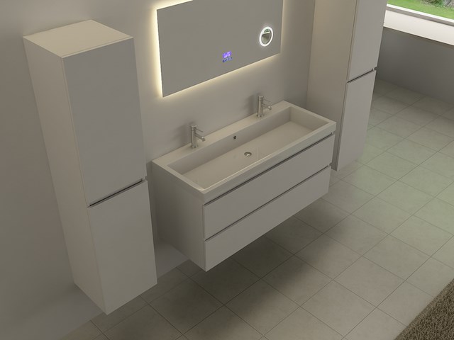 Badkamerspiegel vonato met led verlichting led verlichting in 3 kleuren; geel, blauw en wit - afbeelding 2 van  4