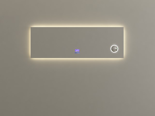 Badkamerspiegel vonato met led verlichting led verlichting in 3 kleuren; geel, blauw en wit - afbeelding 1 van  4