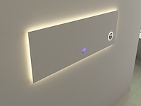 Badkamerspiegel vonato met led verlichting led verlichting in 3 kleuren; geel, blauw en wit - afbeelding 2 van  4