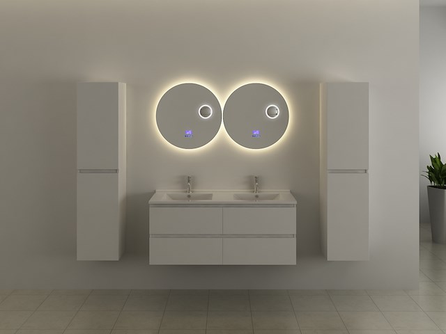 Badkamerspiegel vonato met led verlichting led verlichting in 3 kleuren; geel, blauw en wit - afbeelding 1 van  4
