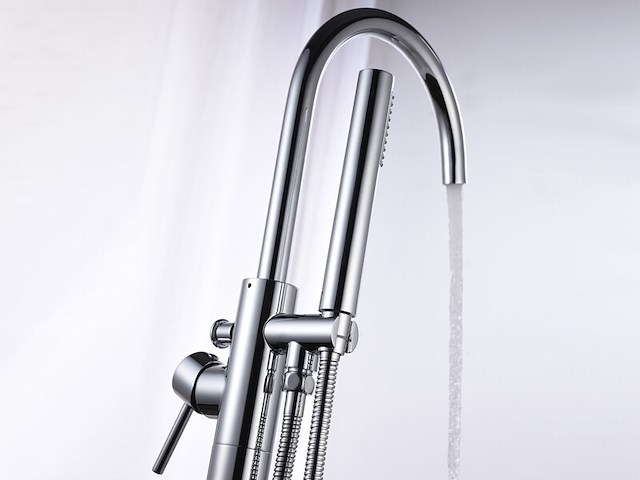 Badkraan vonato, bad, vrijstaand, zilverkleurig - afbeelding 1 van  6