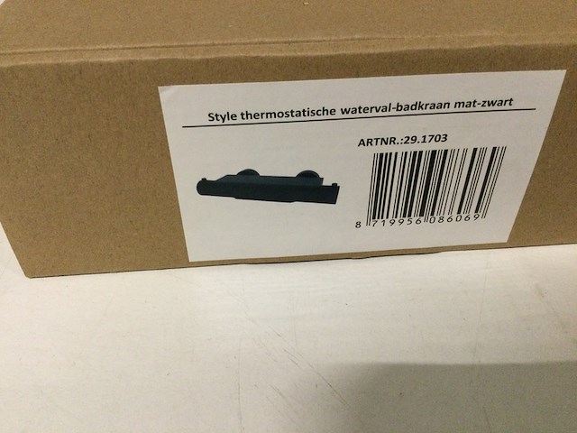 Badkraan waterval thermostatisch wb, style 29.1703, mat/zwart - afbeelding 3 van  4