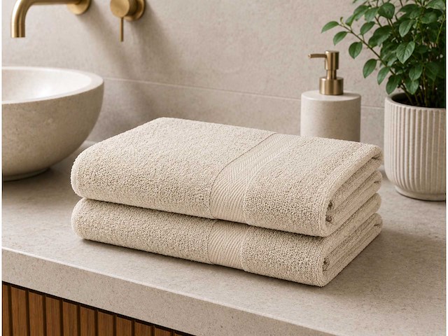 Badlaken 70x140cm beige (36x) - afbeelding 4 van  4