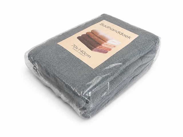 Badlaken 70x140cm dark grey (36x) - afbeelding 1 van  4