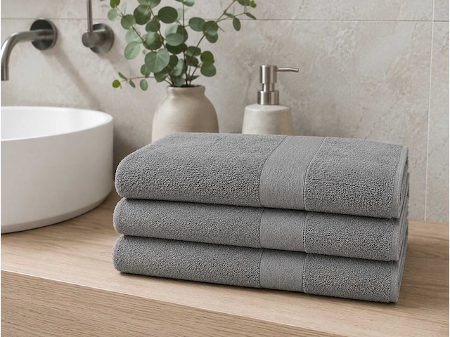 Badlaken 70x140cm grijs (36x) - afbeelding 3 van  3