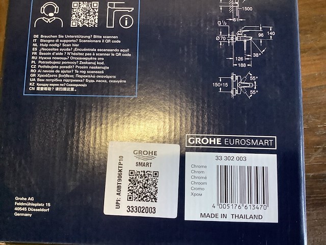 Badmengkraan met doucheset chroom grohe, eurosmart, chroom - afbeelding 2 van  2
