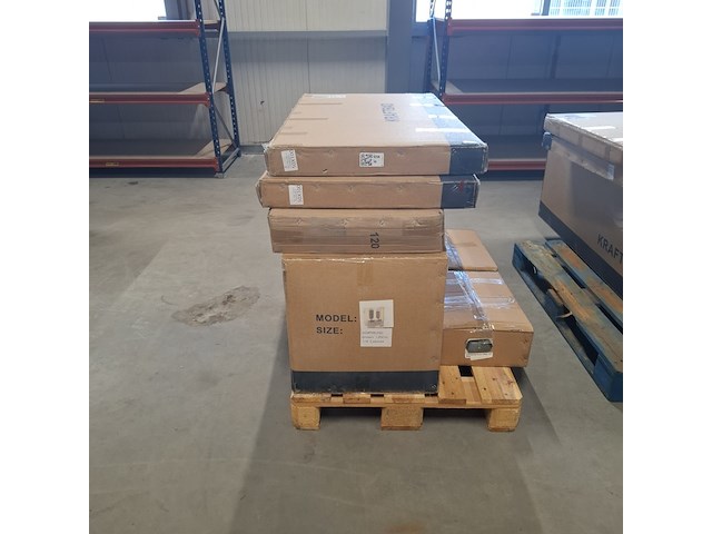 Badmeubel 120cm incl. 2 ledspiegels en waskommen, kraftbad, dortmund 120cm, bruin, 2026 - afbeelding 3 van  3