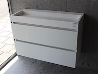 Badmeubel assentie v.v. 2 laden en design wasbak. afmeting 94 x 38 x64 cm. - afbeelding 1 van  3