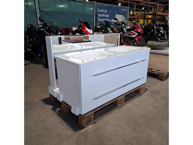 Badmeubel dekker, lanesto, glans wit - afbeelding 1 van  10