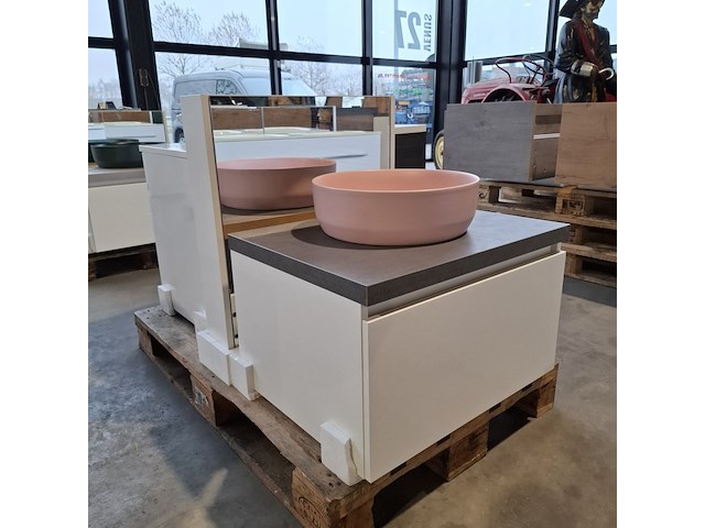 Badmeubel dekker, lanesto, mat wit - afbeelding 1 van  10