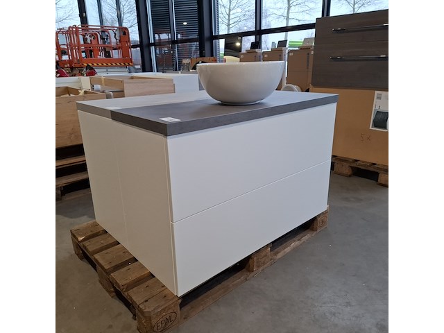 Badmeubel dekker, lanesto, mat wit - afbeelding 1 van  10