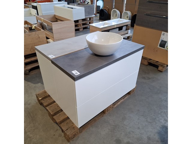 Badmeubel dekker, lanesto, mat wit - afbeelding 3 van  10