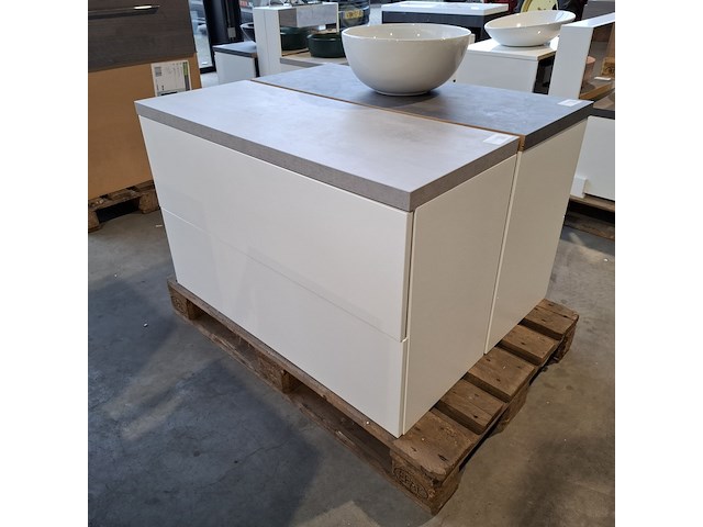 Badmeubel dekker, lanesto, mat wit - afbeelding 2 van  8