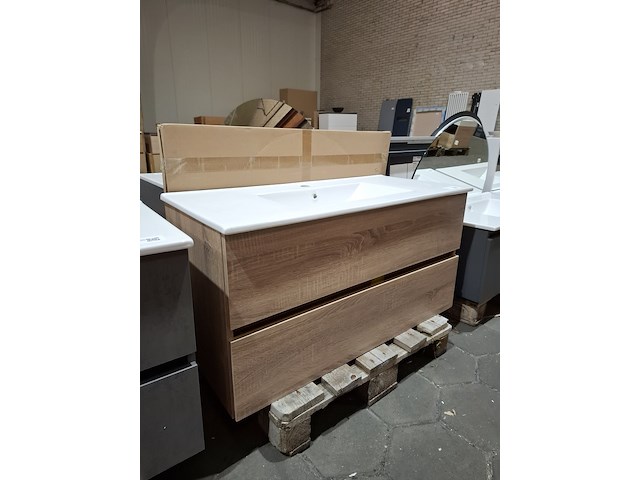 Badmeubel hr badmeubelen, lorencio, grijs eiken - afbeelding 2 van  9